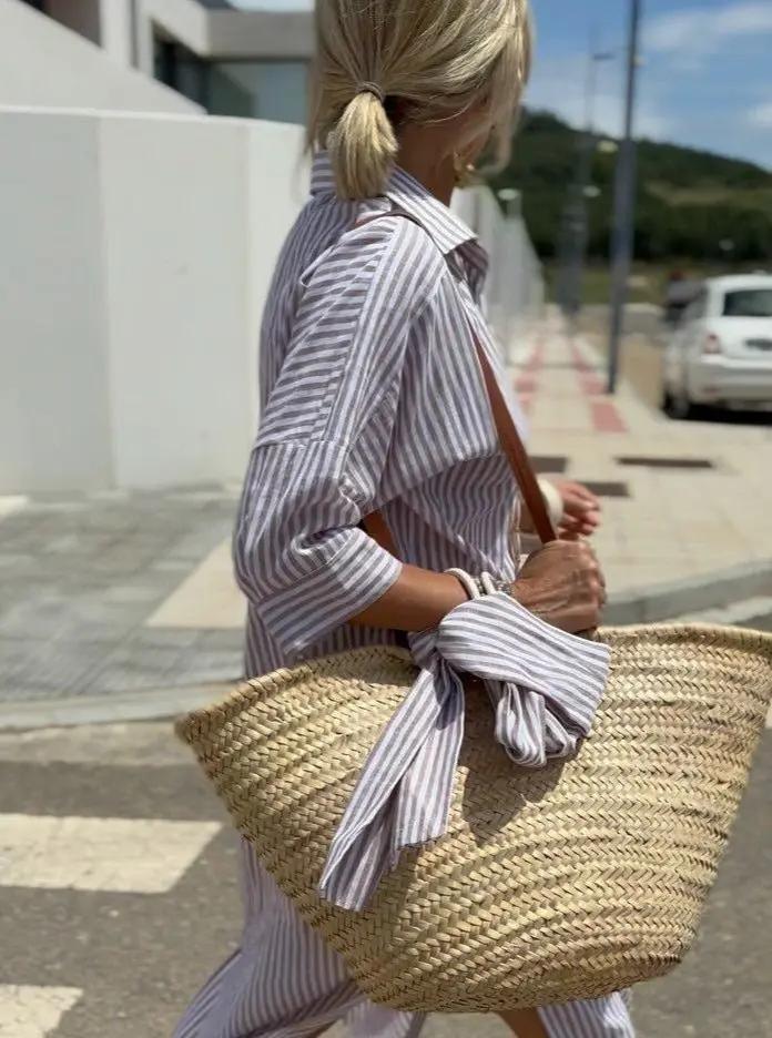 High-Low Striped Shirt Dress for Women – Effortlessly Stylish & Versatile - Seldom Seen Styles