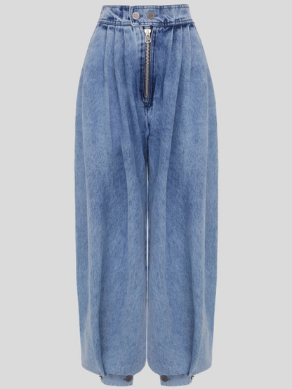 Women Baggy Harem Jeans Joggers Denim Pants Wide Leg Jeans High Rise Sweatpants Tapered Leg Trousers