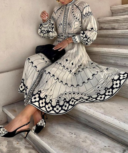 Robe longue imprimée style bohème de vacances 