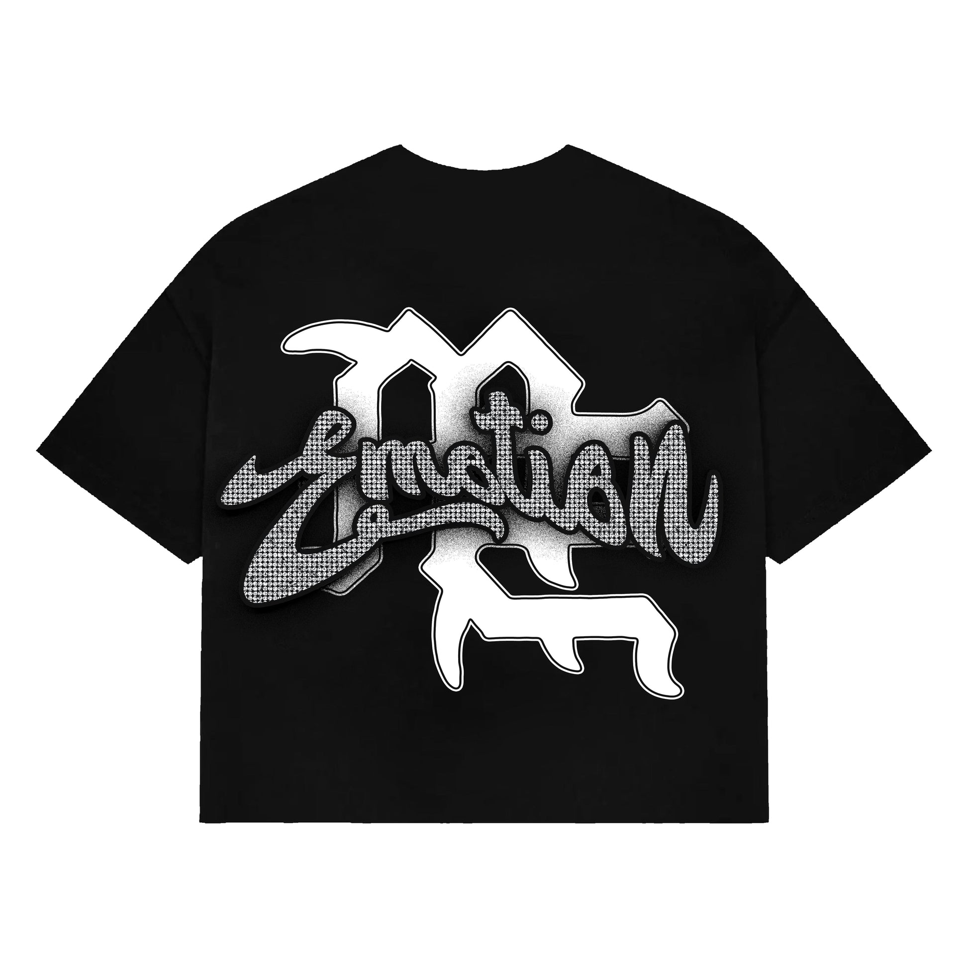 Black “Rhinestone” Cropped Tee - Seldom Seen Styles