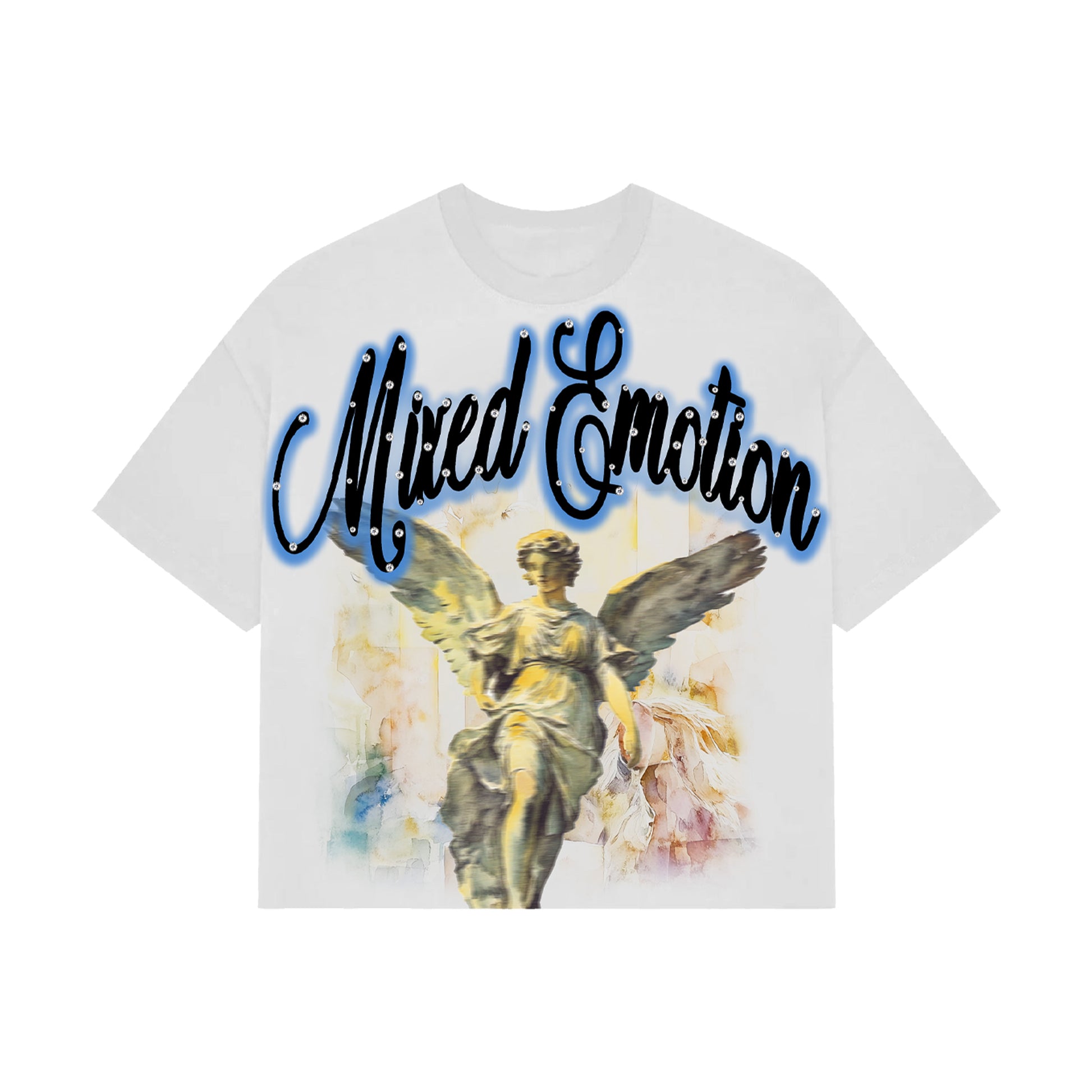 Blue “Rhinestone” Cropped Shirt - Seldom Seen Styles