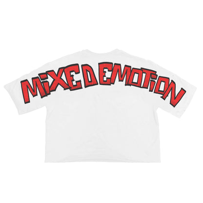 T-shirt court blanc « Monstre »