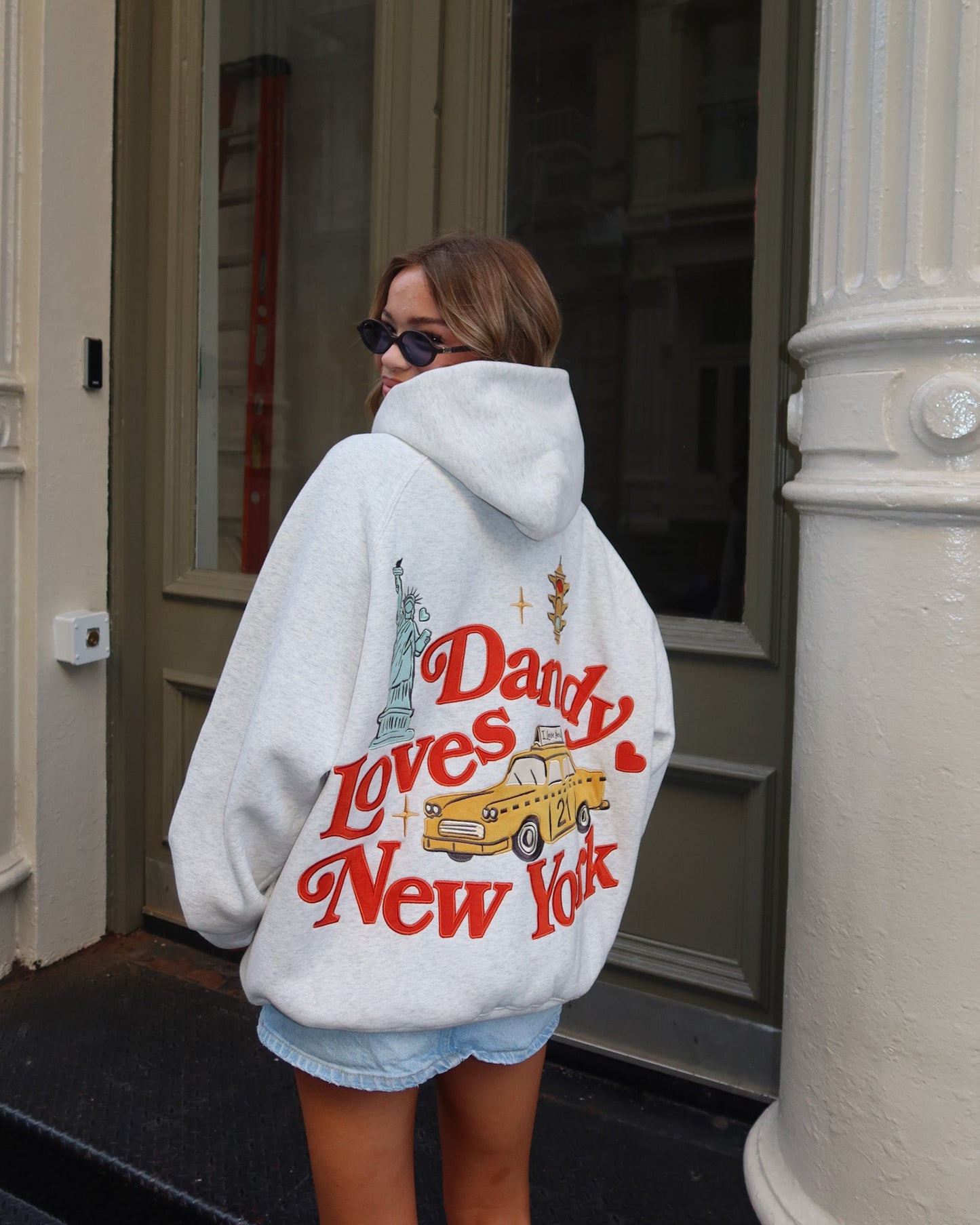 "New York" Oversized Lux Hoodie in Heather Gray