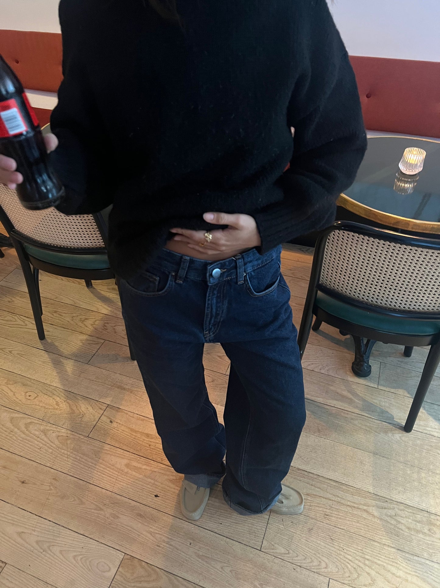 Star jeans with red stars - dark denim