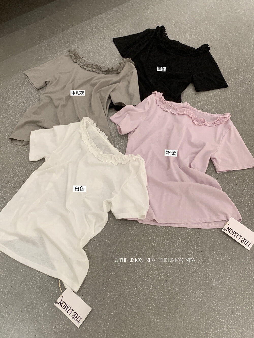 Off-Shoulder Ruffle Trim T-Shirt – Soft Feminine Loose Fit Summer Casual Tee - Seldom Seen Styles