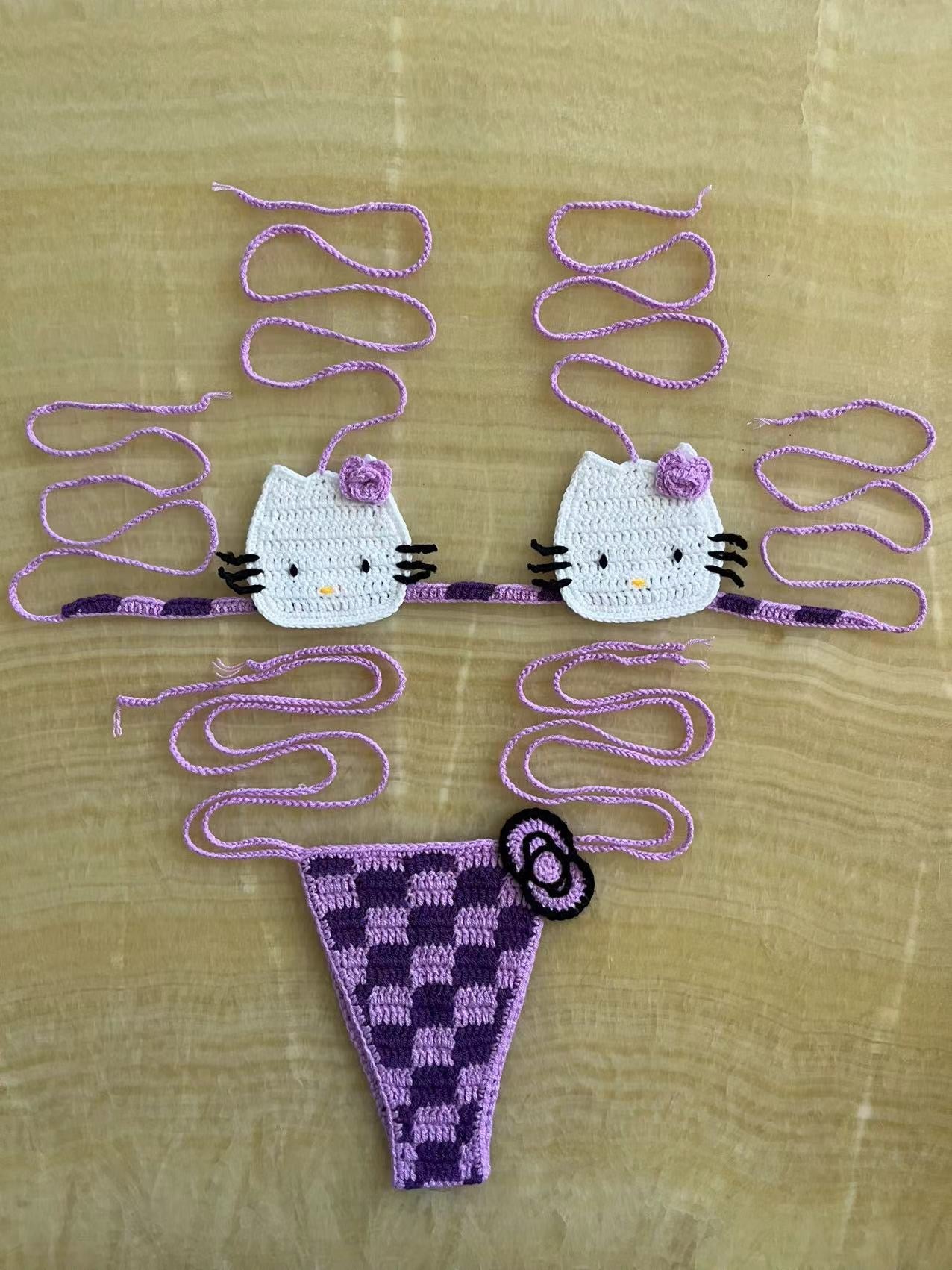 Hello Kitty Crochet Bikini Set - Seldom Seen Styles