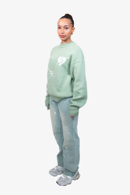 Amor Knit Sweater Matcha Green