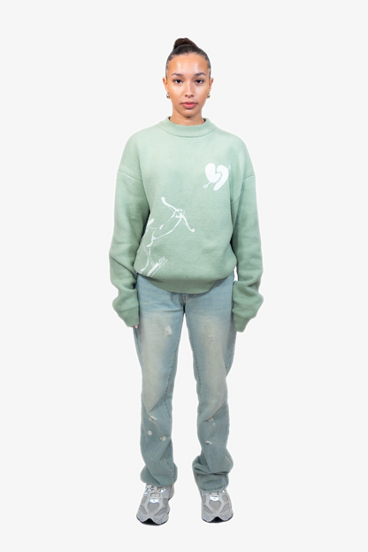 Amor Knit Sweater Matcha Green