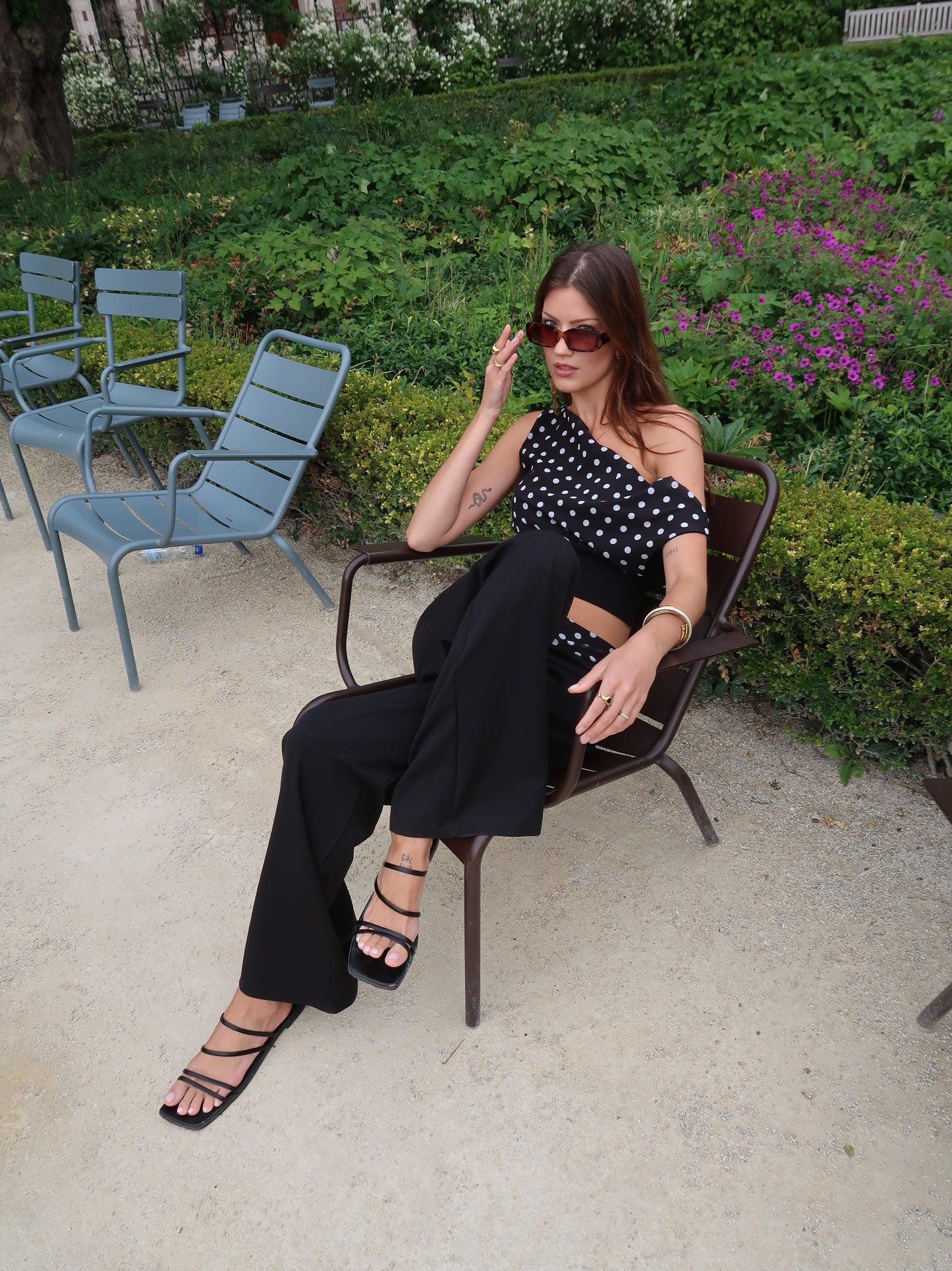 Kimmie polka dotted top - Black/white - Seldom Seen Styles