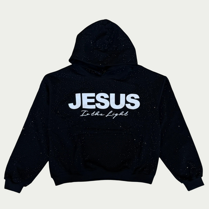 Sweat à Capuche Jésus Est La Lumière en Strass