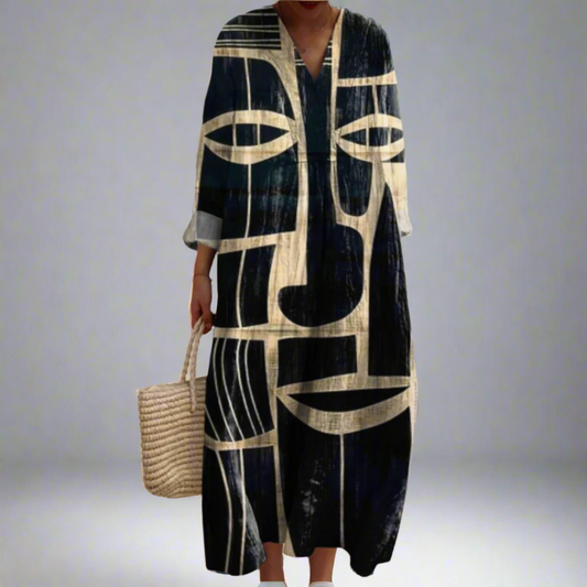 Julianna™ Geometric Dress | Women's Elegant Flowy Maxi Dress Casual Summer Sundress Boho Beach Vacation Party Long Dress Loose Fit A-Line Dress for Women - Seldom Seen Styles