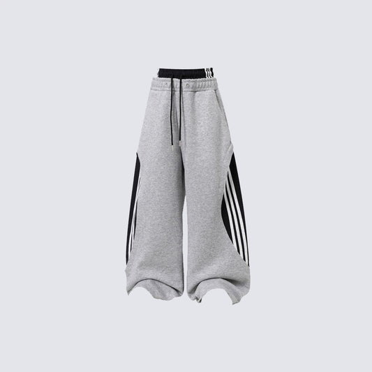KIIKIO Double Waistband Stripe Track Pants - Seldom Seen Styles