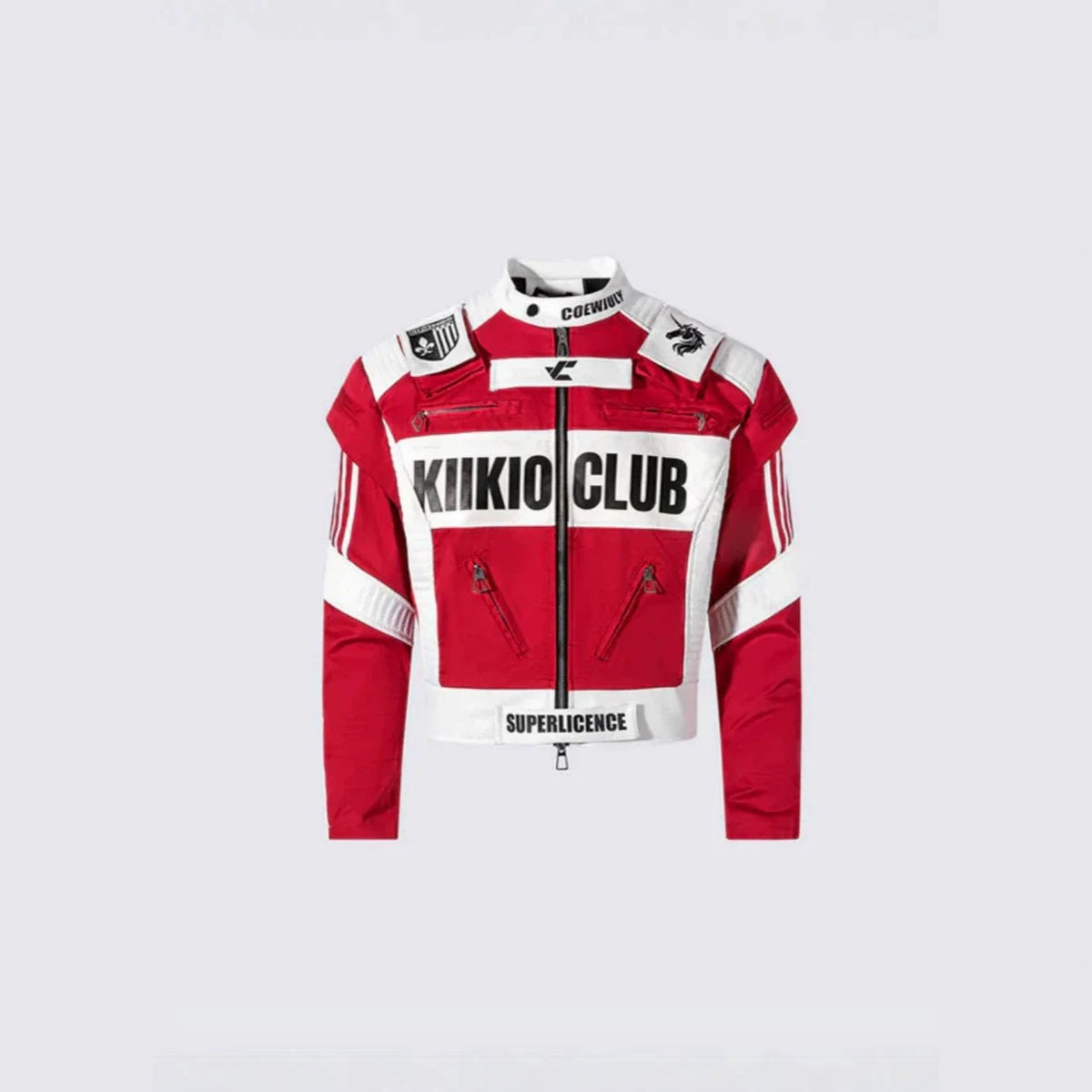 KIIKIO Racing Style Oversized Streetwear Jacket with Graphic Prints - Seldom Seen Styles
