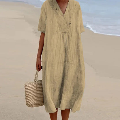 Women's Relaxed Fit Occasion Beach Midi Summer Dress