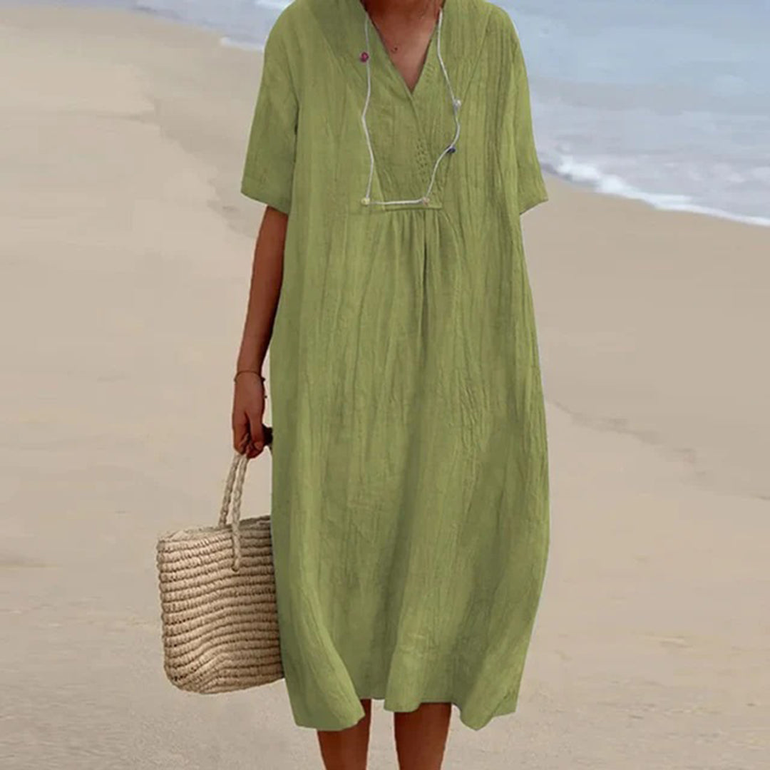 Women's Relaxed Fit Occasion Beach Midi Summer Dress - Seldom Seen Styles