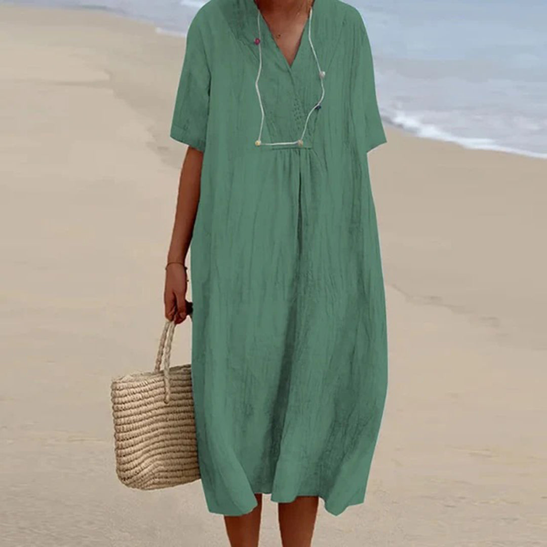 Women's Relaxed Fit Occasion Beach Midi Summer Dress - Seldom Seen Styles