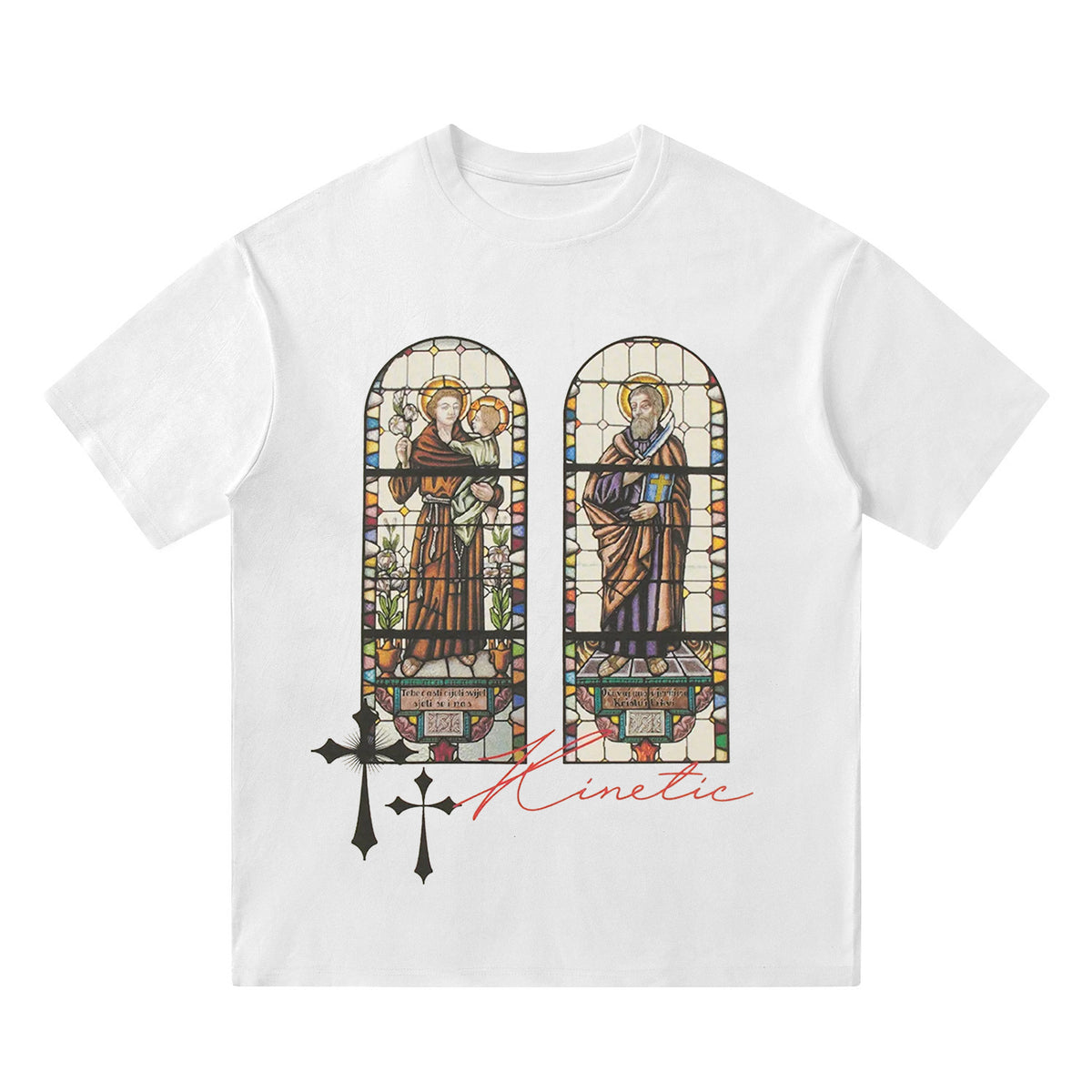 Kinetic Stained Glass Church Graphic Washed Tee | Olive Green - Seldom Seen Styles
