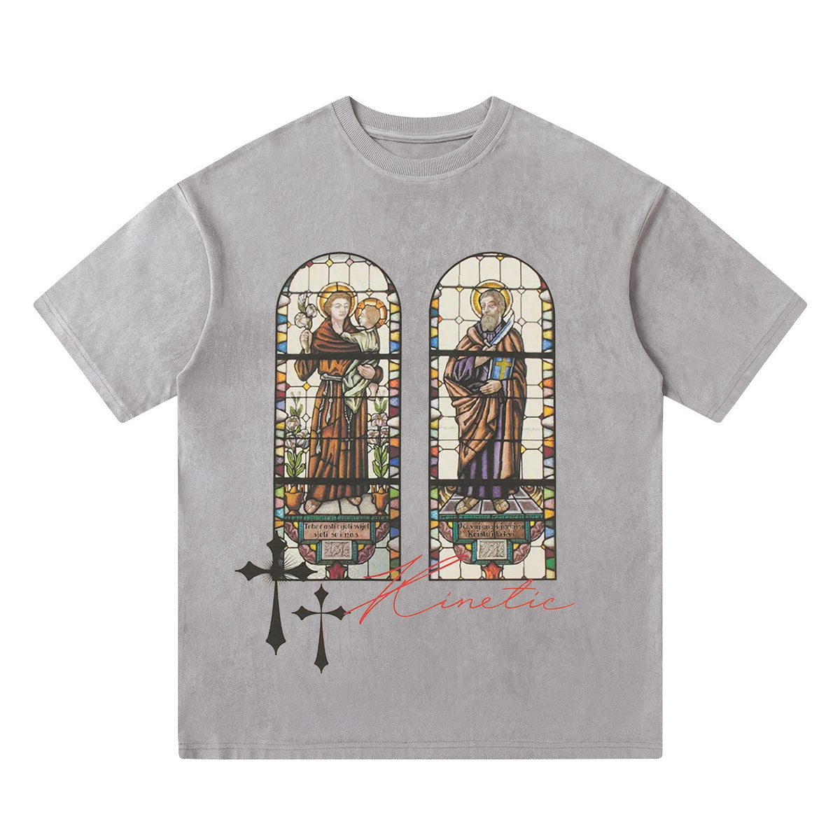 Kinetic Stained Glass Church Graphic Washed Tee | Olive Green - Seldom Seen Styles