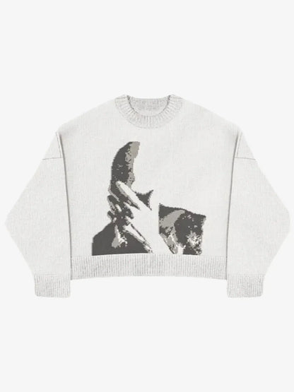 Knitted Sweater "Why?"