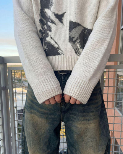 Knitted Sweater "Why?"