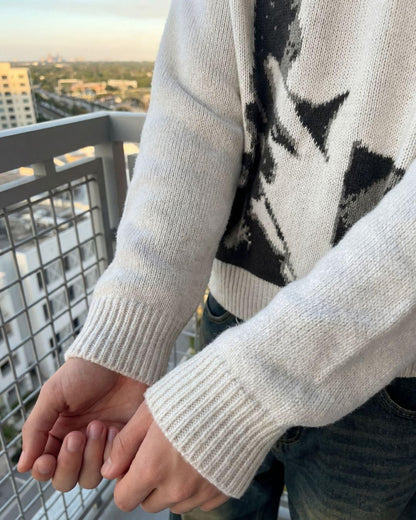 Knitted Sweater "Why?"