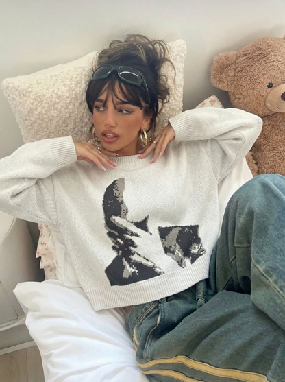 Knitted Sweater "Why?"