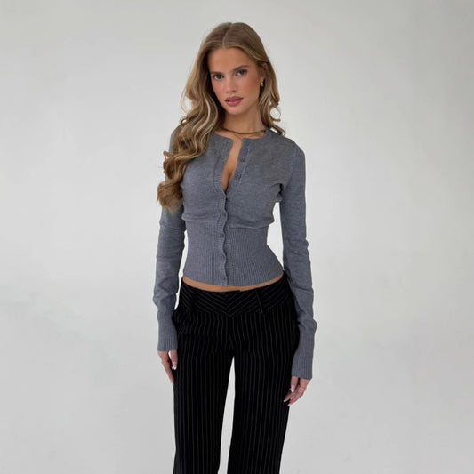 Knitted long-sleeved cardigan new autumn and winter slim-fit knitted bottoming sweater cardigan women - Seldom Seen Styles