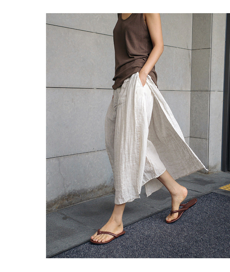 Kyoto Linen Pant-Skirt - Seldom Seen Styles