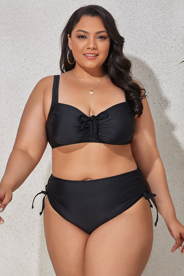 (L-4XL) Floral Adjustable Side Bikini Set - Seldom Seen Styles