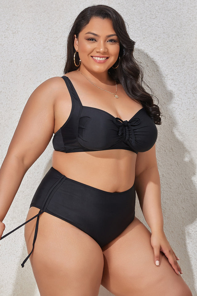 (L-4XL) Floral Adjustable Side Bikini Set - Seldom Seen Styles