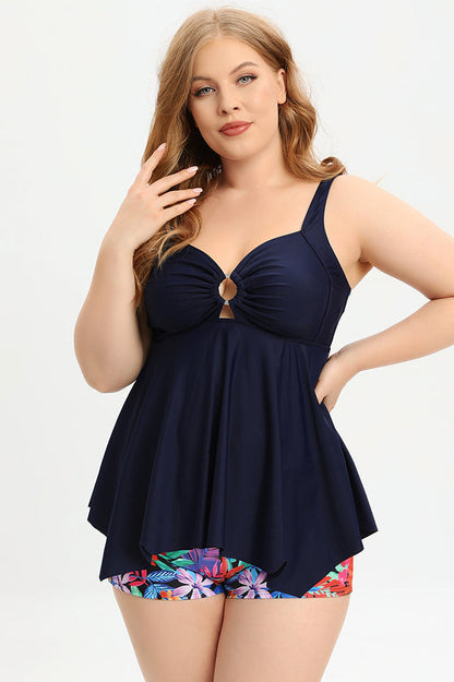 (L-5XL) Tankini-Badeanzug in Übergröße