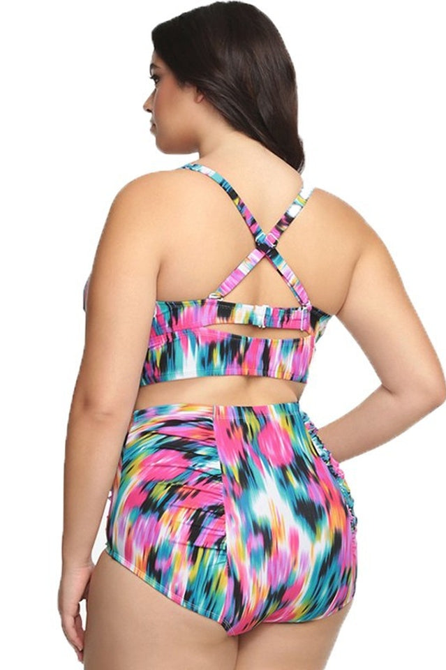 (L-5XL) Tropical Print Bikini Set - Seldom Seen Styles