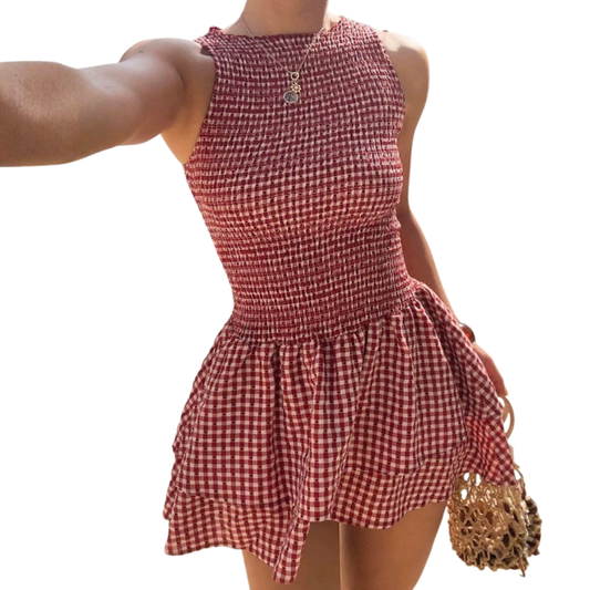 LACINDA™ – Chic Plaid Off-Shoulder Puff Dress - Seldom Seen Styles