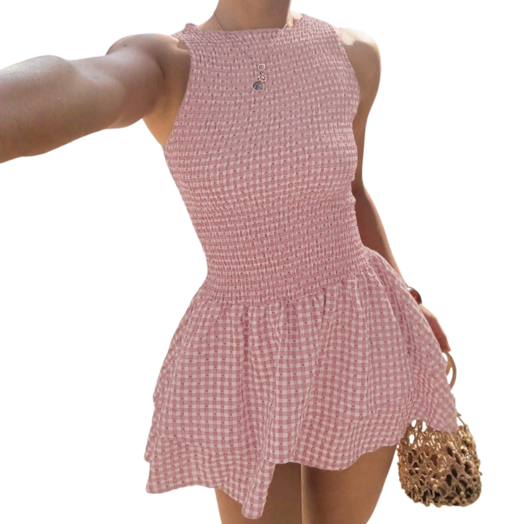LACINDA™ – Chic Plaid Off-Shoulder Puff Dress - Seldom Seen Styles
