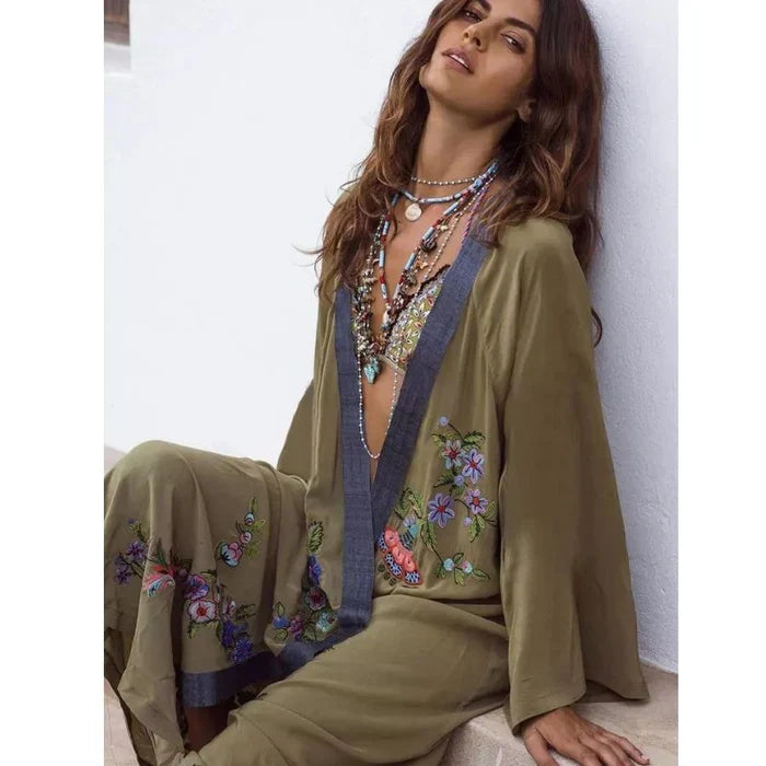 Women's Long Kaftans Maxi Dresses Boho Swimsuit Beach Cover Up Robes - Seldom Seen Styles