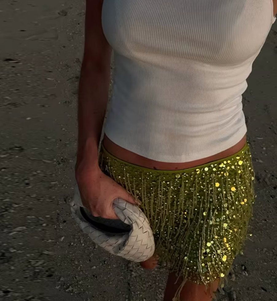 LORI SEQUIN FRINGE MINI SKIRT - Seldom Seen Styles