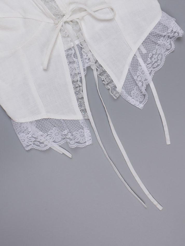 Lace Trim Ruffle Crop Tank Top - Seldom Seen Styles