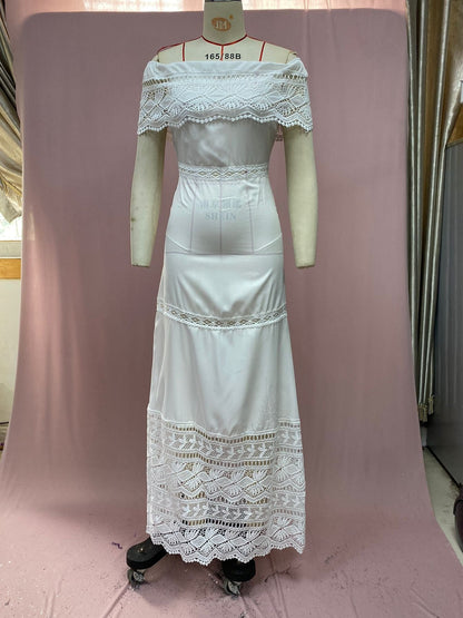 Robe-tailleur décontractée en dentelle pour femme