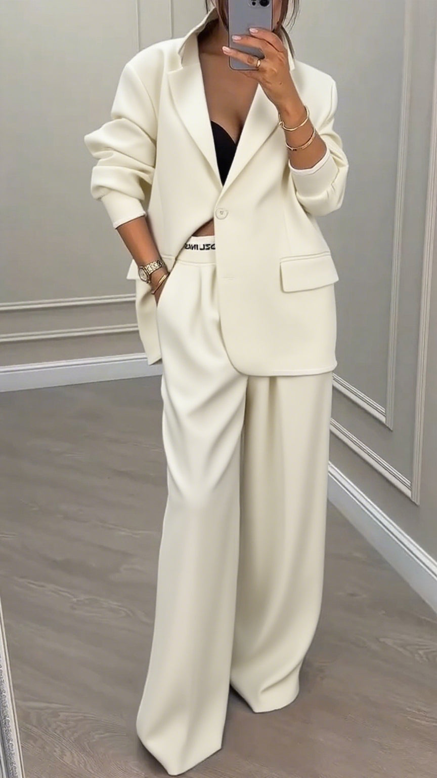 Ladies Collar Jacket+ Pants Style Commuting Suit - Seldom Seen Styles
