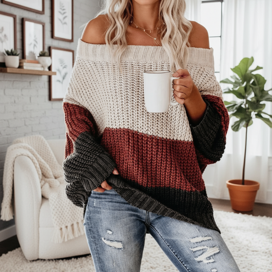Large Striped Bohemian Sweater - Seldom Seen Styles