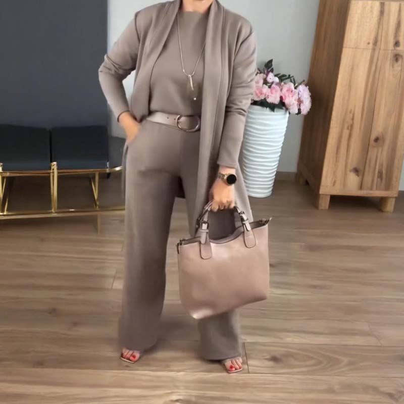 🔥Last day offer: 50% off-Elegant Longline Cardigan & Top & Pants 3-Pieces Set - Seldom Seen Styles