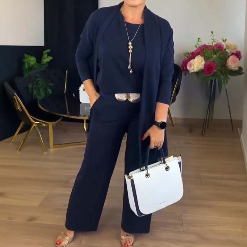 🔥Last day offer: 50% off-Elegant Longline Cardigan & Top & Pants 3-Pieces Set - Seldom Seen Styles