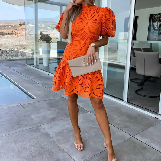 Laura | Women's Puff Sleeve Fit & Flare Mini Dress - Seldom Seen Styles