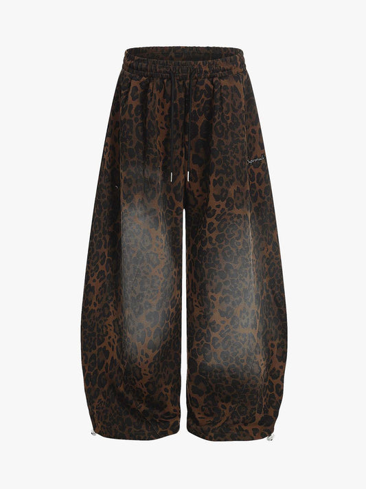 Leopard Print Adjustable Hem Barrel Pants - Seldom Seen Styles