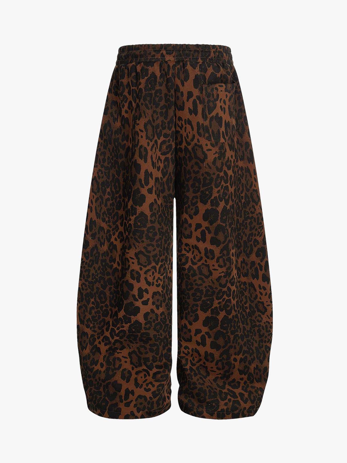 Leopard Print Adjustable Hem Barrel Pants - Seldom Seen Styles
