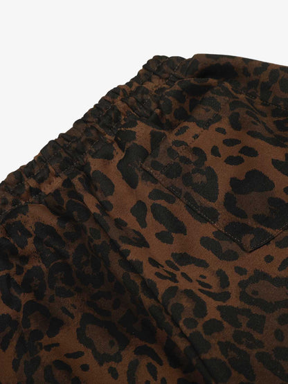 Leopardenmuster-Barrel Pants mit verstellbarem Saum