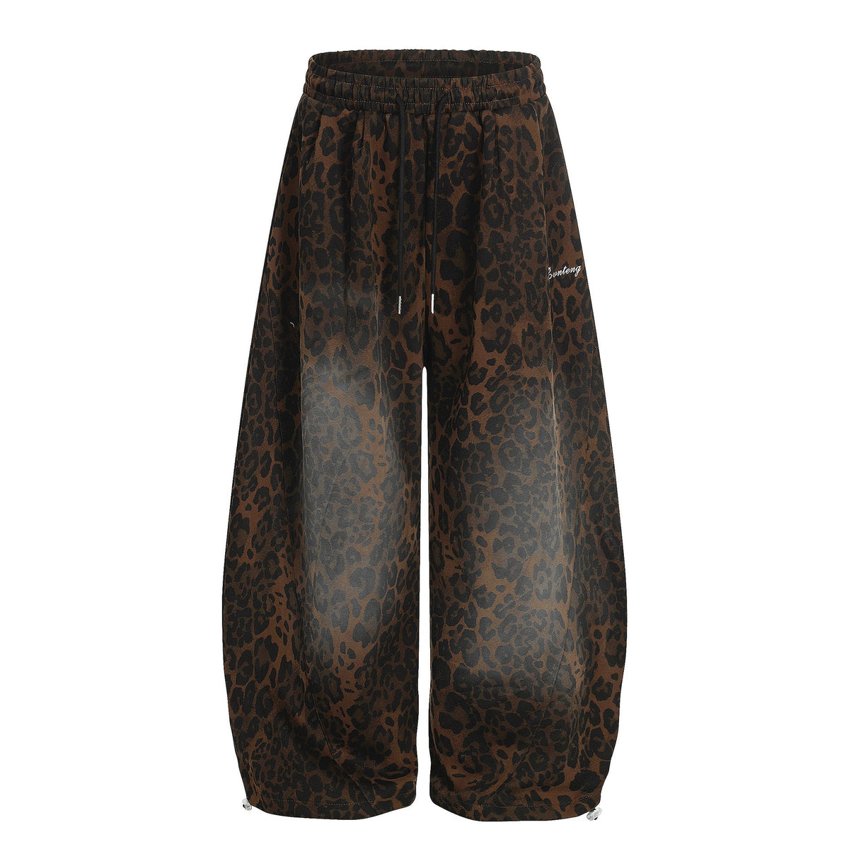 Leopard Print Adjustable Hem Barrel Pants - Seldom Seen Styles