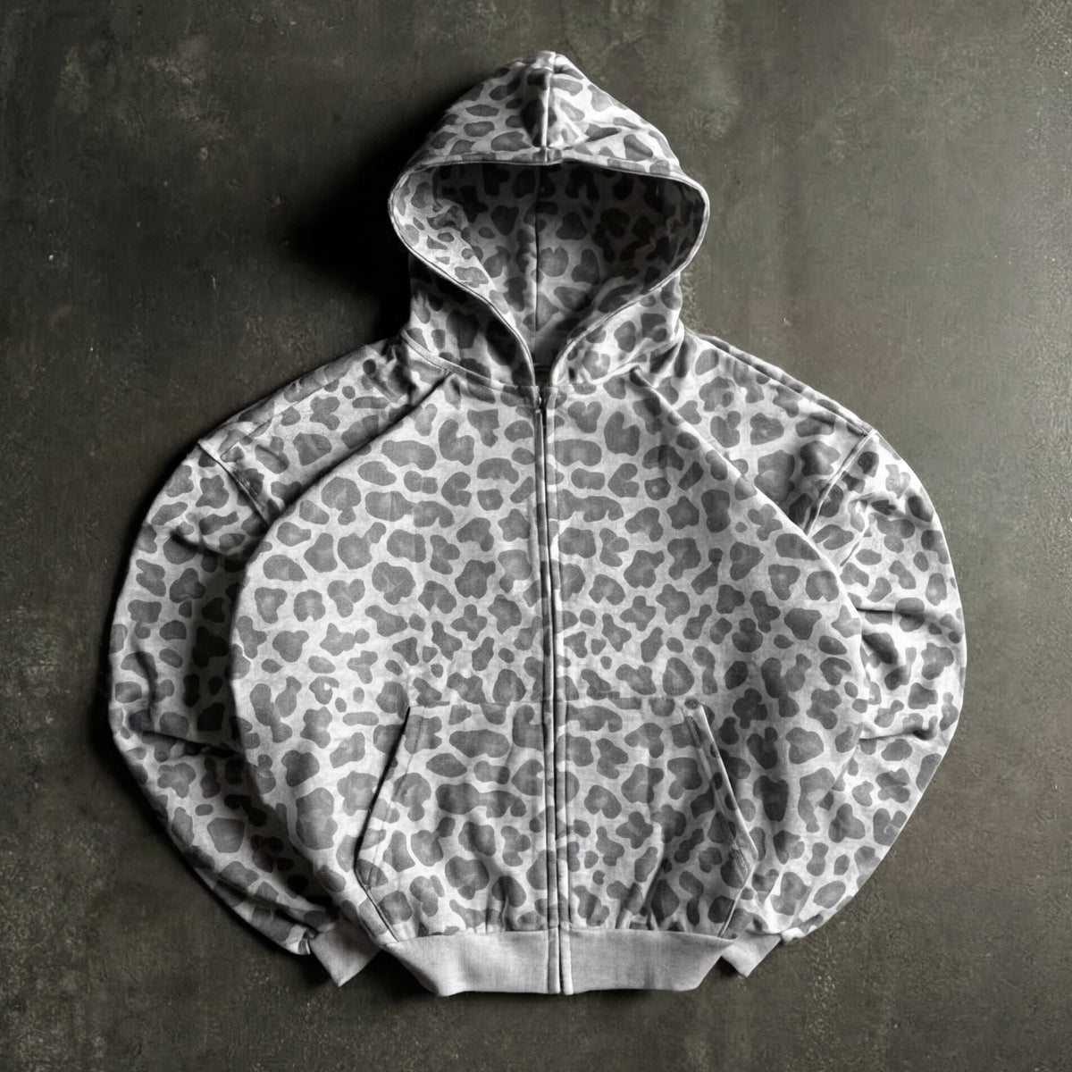 Leopard Zip-Up Hoodie - Seldom Seen Styles