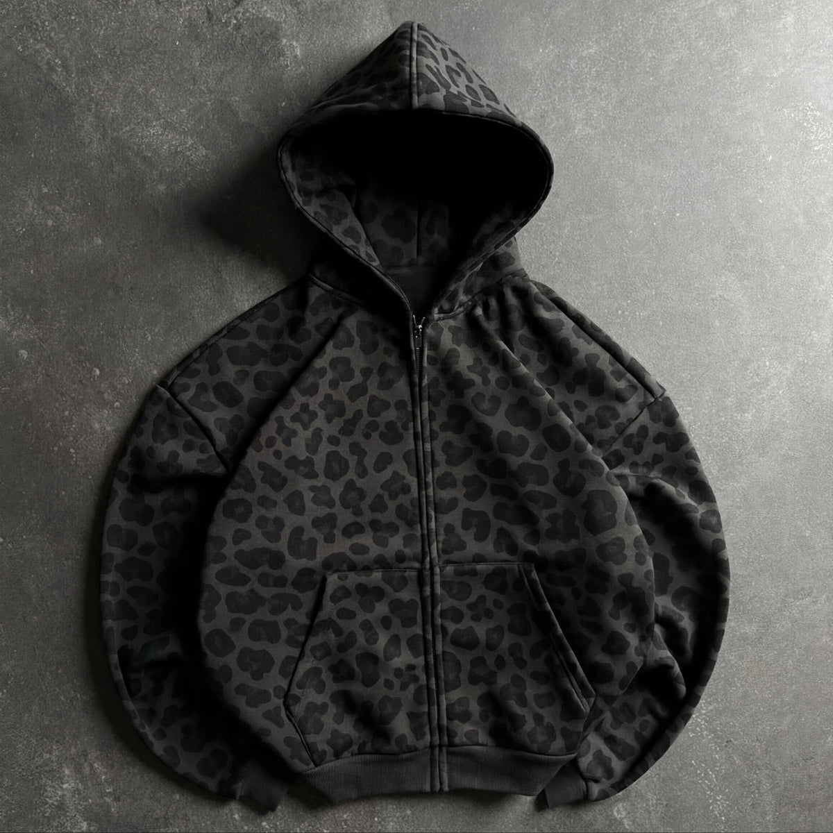Leopard Zip-Up Hoodie - Seldom Seen Styles