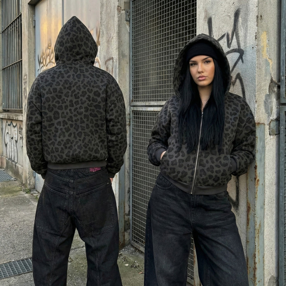 Leopard Zip-Up Hoodie - Seldom Seen Styles